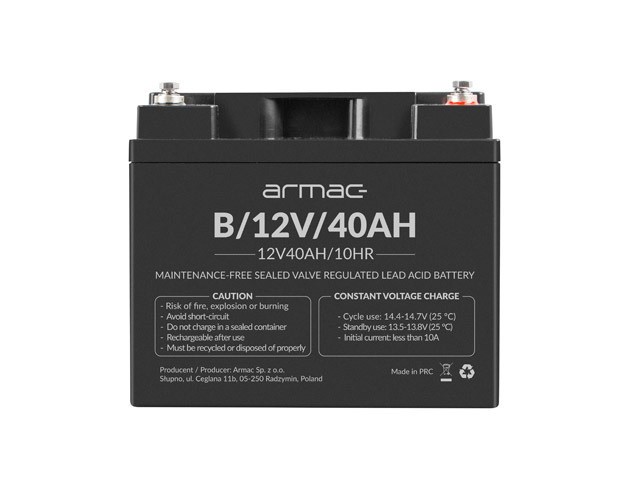 AKUMULATOR VRLA AGM 12V/40AH UNIWERSALNY ARMAC 1