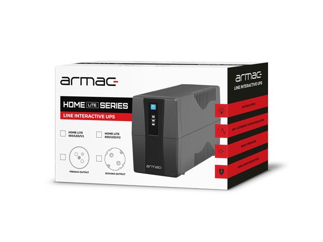 UPS ARMAC HOME LITE HL/850E/LED/V2 LINE-INTERACTIVE 850VA 2X 230V PL LED 5